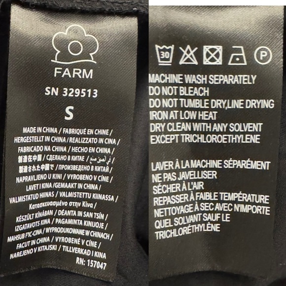 Farm Rio Contrasting-Trim Puff Short Sleeve Button Down Midi Dress Small NEW - Picture 14 of 16